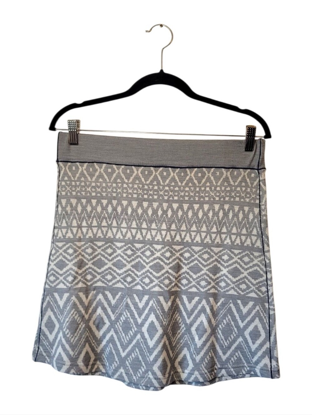 Kuhl Mwrino Wool Gray Patterned A-Line Skirt - Women's Size S